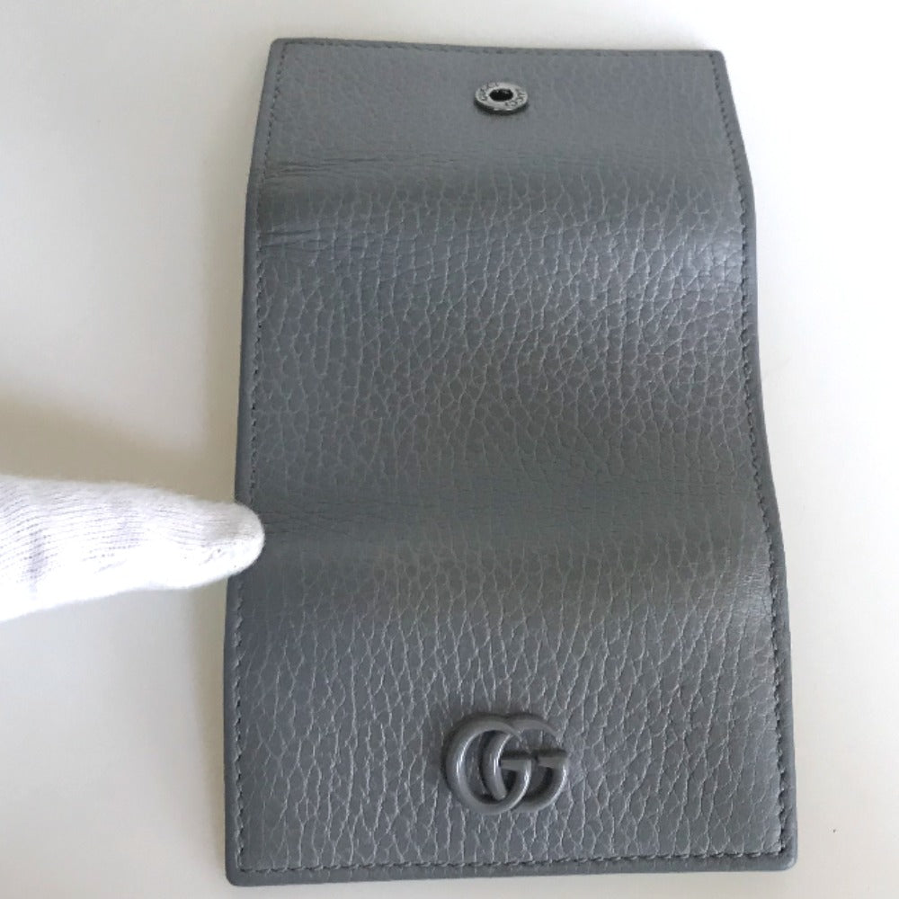 GUCCI Key case Key holder  456118  leather gray Petit Marmont Women Secondhand