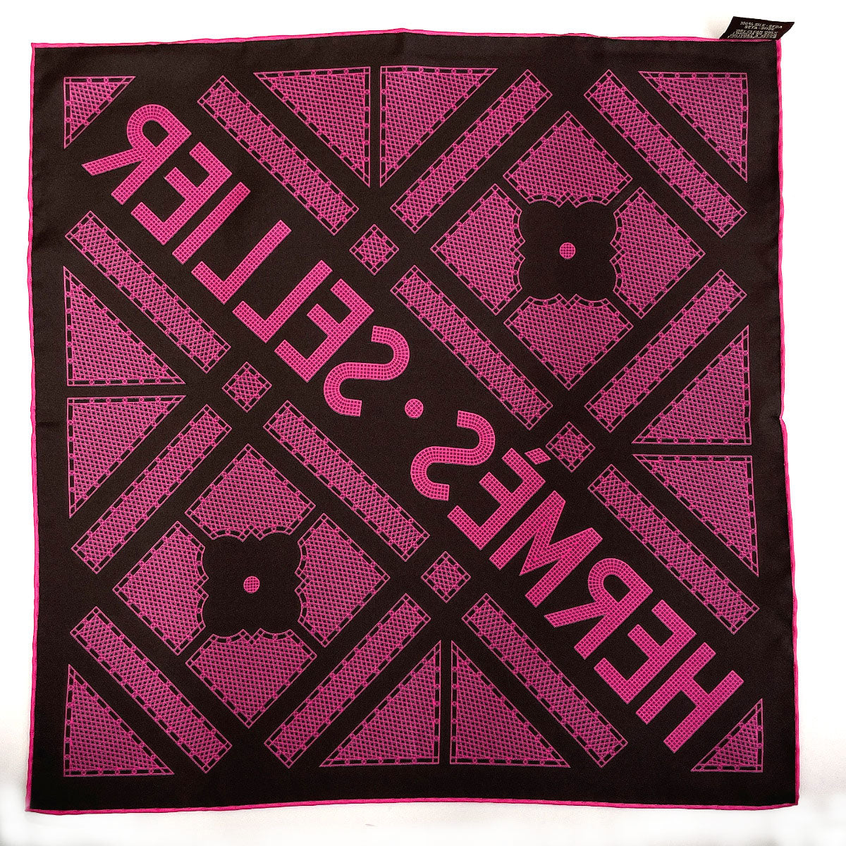 HERMES scarf Silk, 100% silk gray Serie Carre 45 Women Used