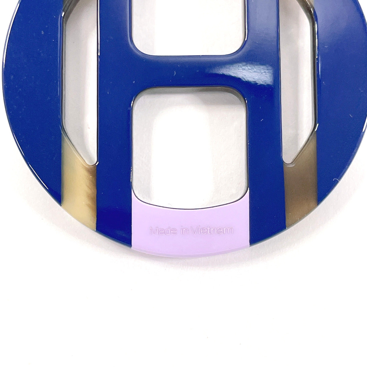 HERMES Pierce Buffalo Horn, Metal Navy H Equip Women Used