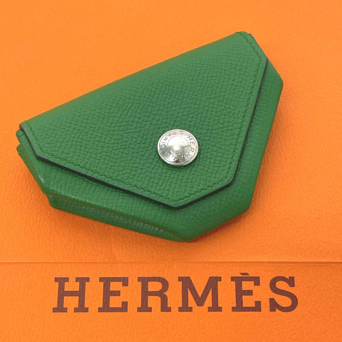 HERMES Coin case Epsom green Revan Cattle Women Used