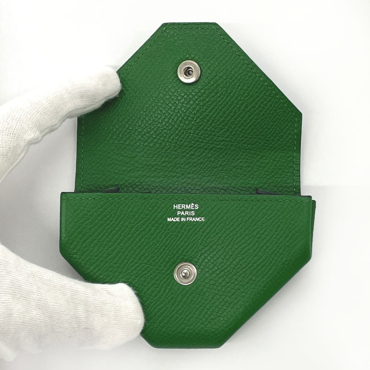 HERMES Coin case Epsom green Revan Cattle Women Used