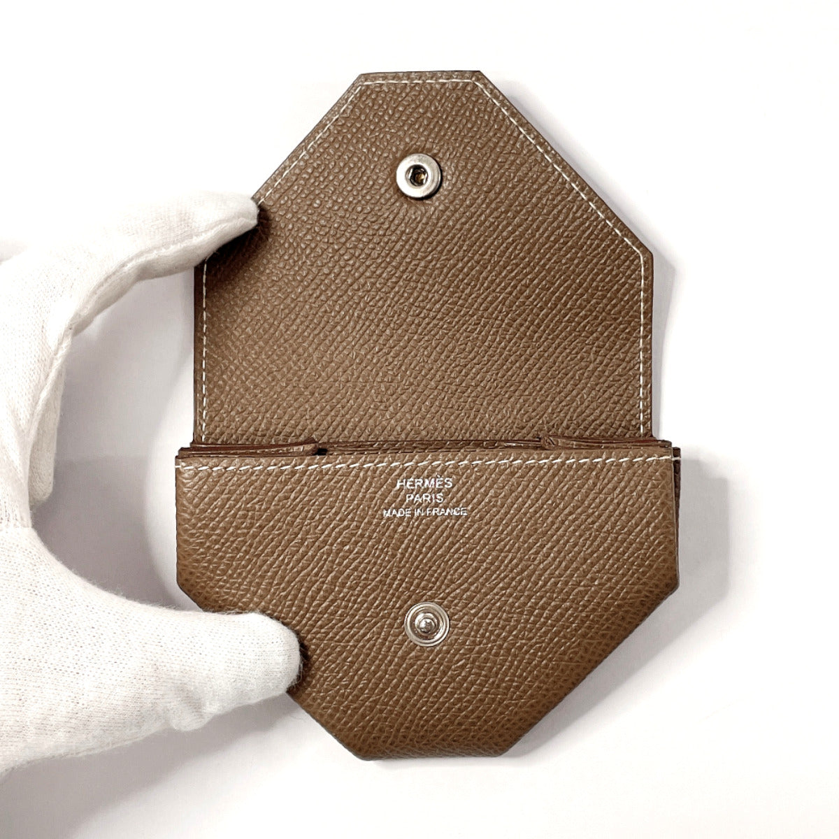 HERMES Coin case Epsom beige Revan Cattle