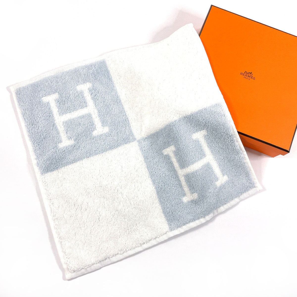 HERMES towel H102192M 03 Cotton , 100% cotton blue Carre Towel Avalon