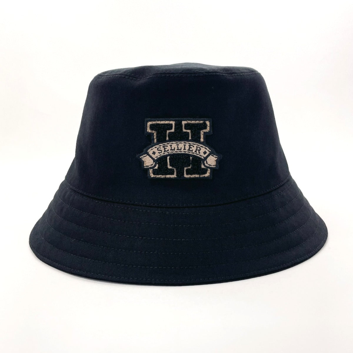 HERMES hat Cotton , 100% cotton black Bucket hat Harper H Serie 58