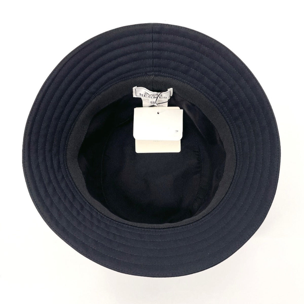 HERMES hat Cotton , 100% cotton black Bucket hat Harper H Serie 58