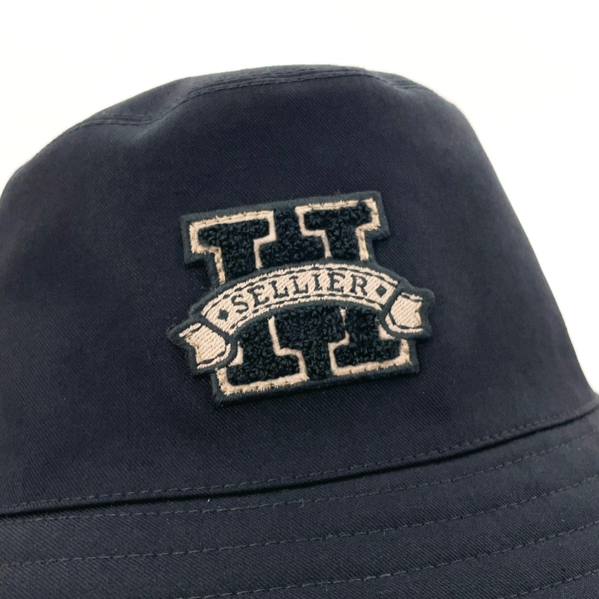 HERMES hat Cotton , 100% cotton black Bucket hat Harper H Serie 58