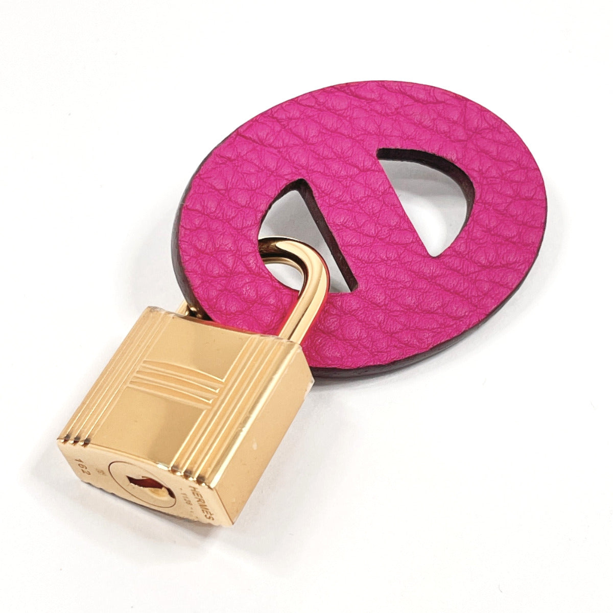 HERMES charm Taurillon Clemence , Epsom purple Petite H. Mayon