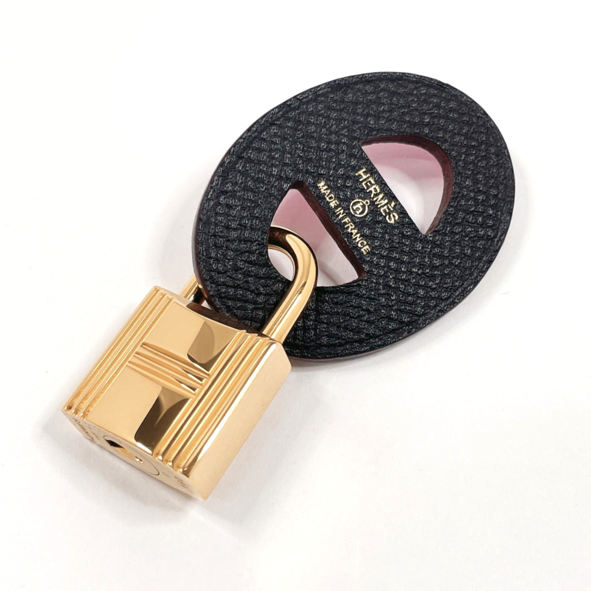 HERMES charm Taurillon Clemence , Epsom purple Petite H. Mayon