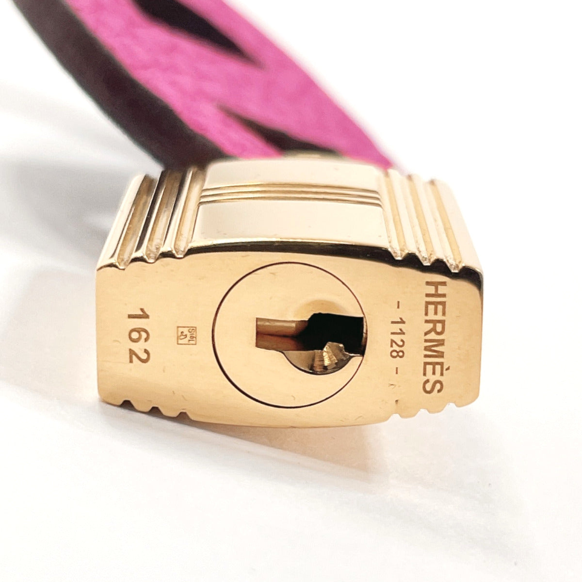 HERMES charm Taurillon Clemence , Epsom purple Petite H. Mayon