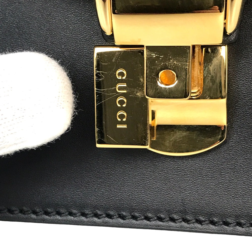 GUCCI Shoulder Bag 421882 leather black Silvi Small