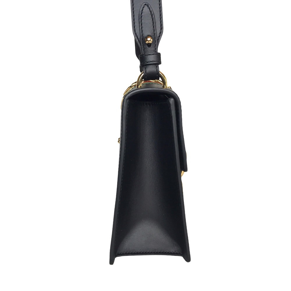 GUCCI Shoulder Bag 421882 leather black Silvi Small