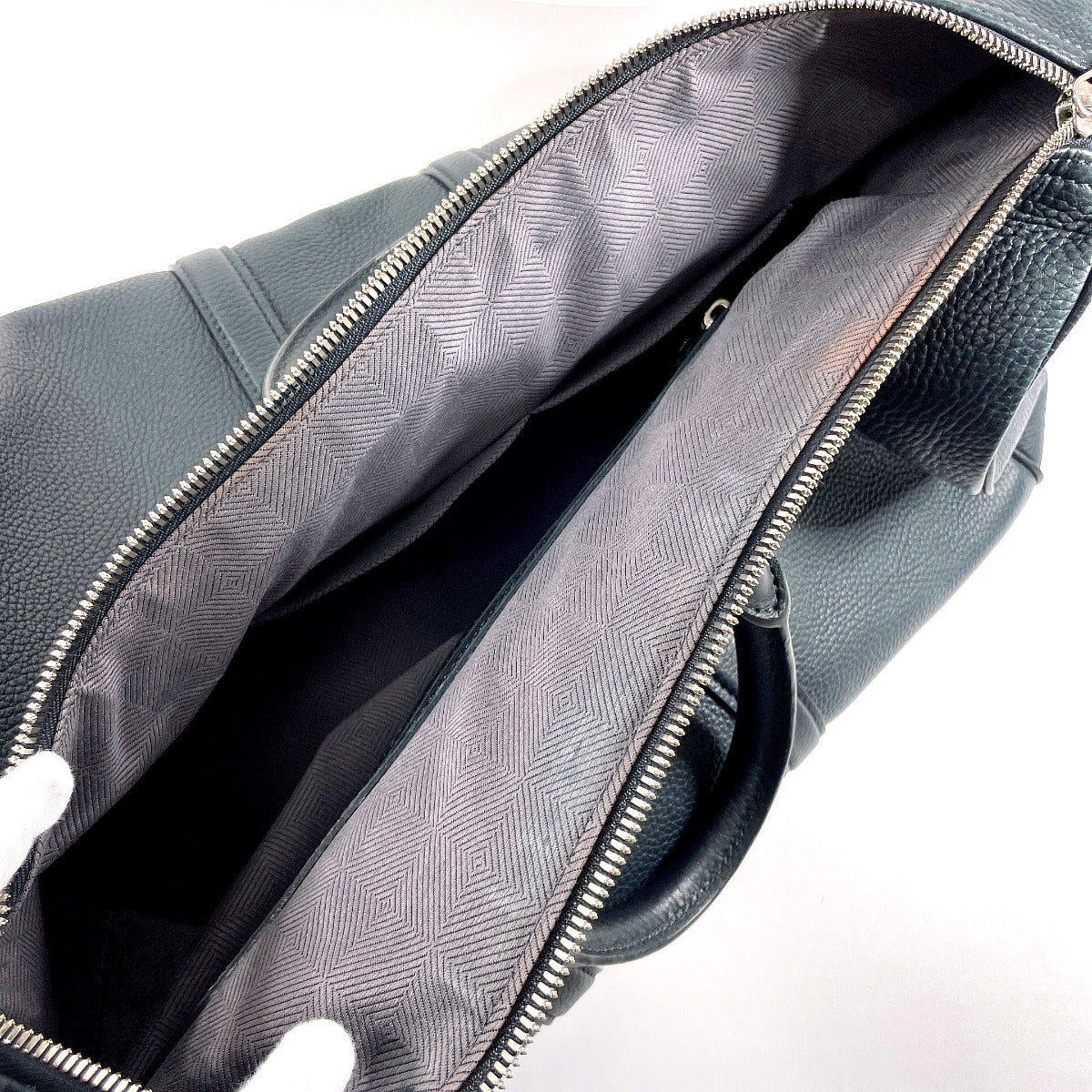 LOUIS VUITTON Boston Duffel bag M93191 Leather, Naxos Navy Keepall  bandouliere 45