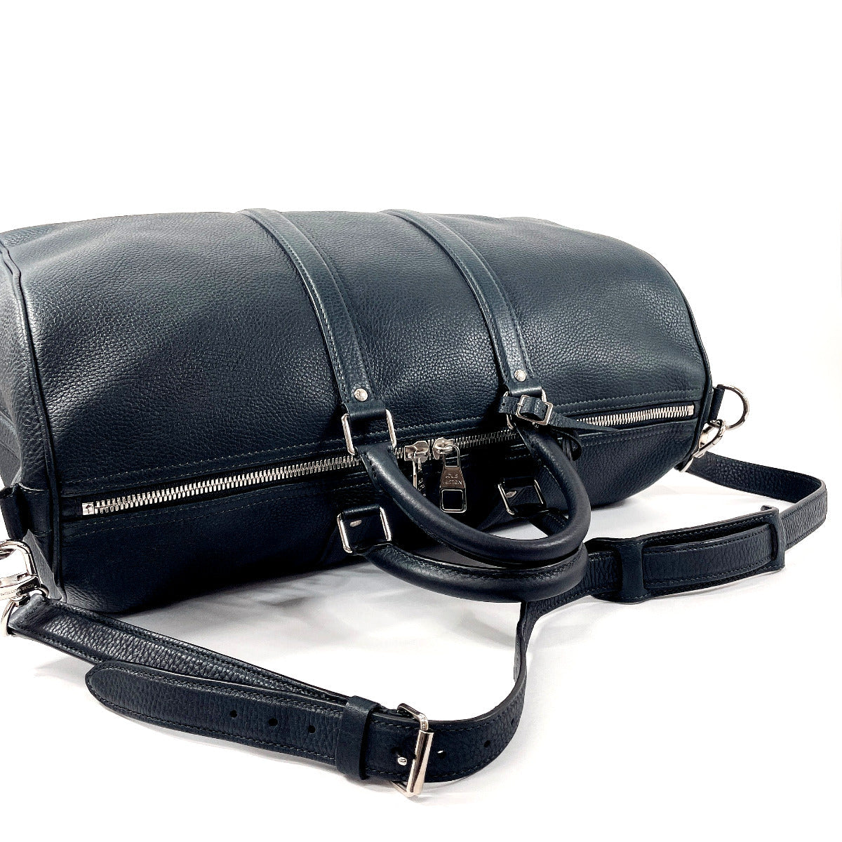 LOUIS VUITTON Boston Duffel bag M93191 Leather, Naxos Navy Keepall  bandouliere 45