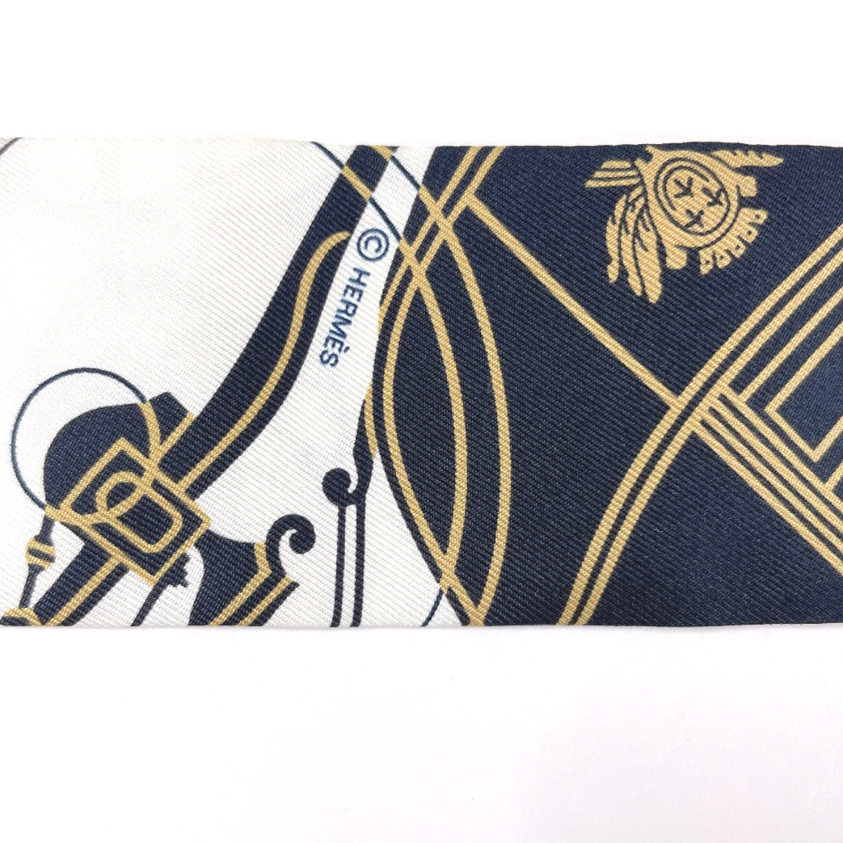 HERMES scarf 063791S Silk, 100% silk white Bookplate