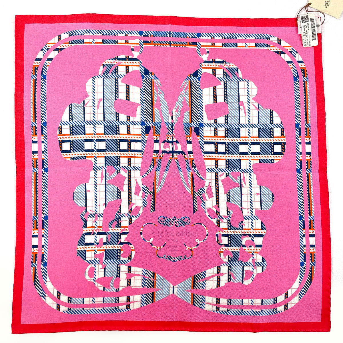HERMES scarf 894052S Silk, 100% silk pink BRIDES de GALA Tartan Gavroche 45