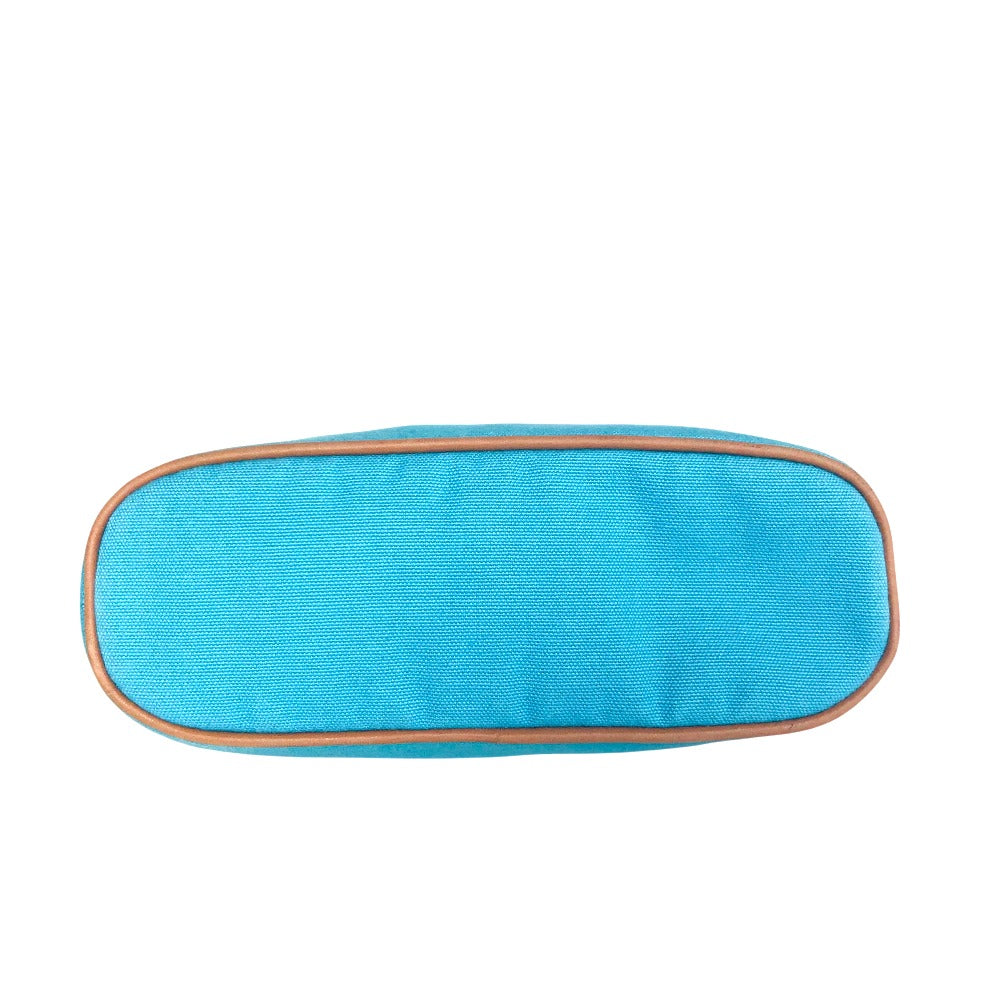 HERMES Pouch cotton turquoise blue Bored Porch PM