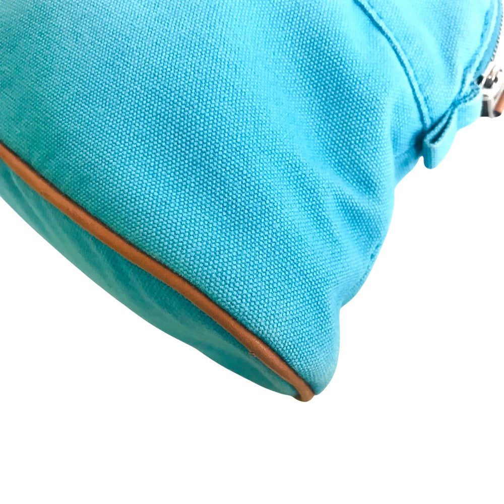 HERMES Pouch cotton turquoise blue Bored Porch PM