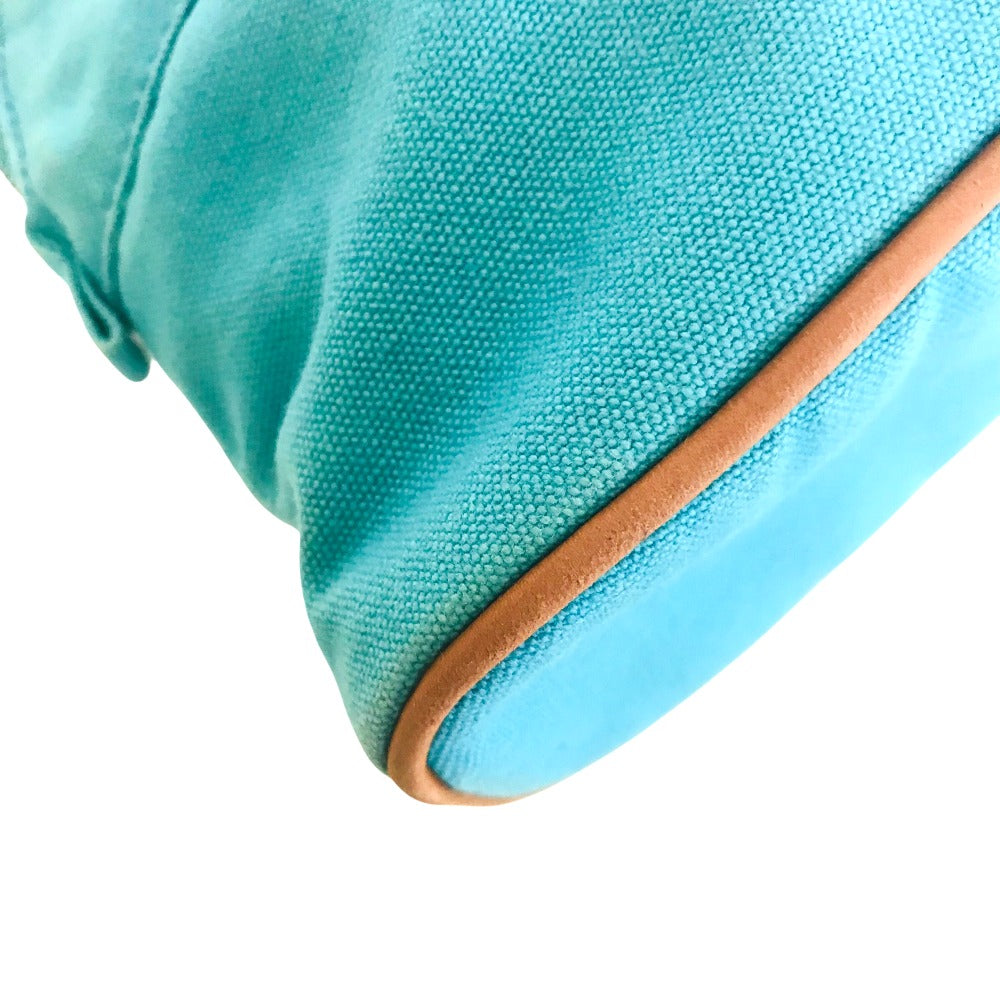 HERMES Pouch cotton turquoise blue Bored Porch PM