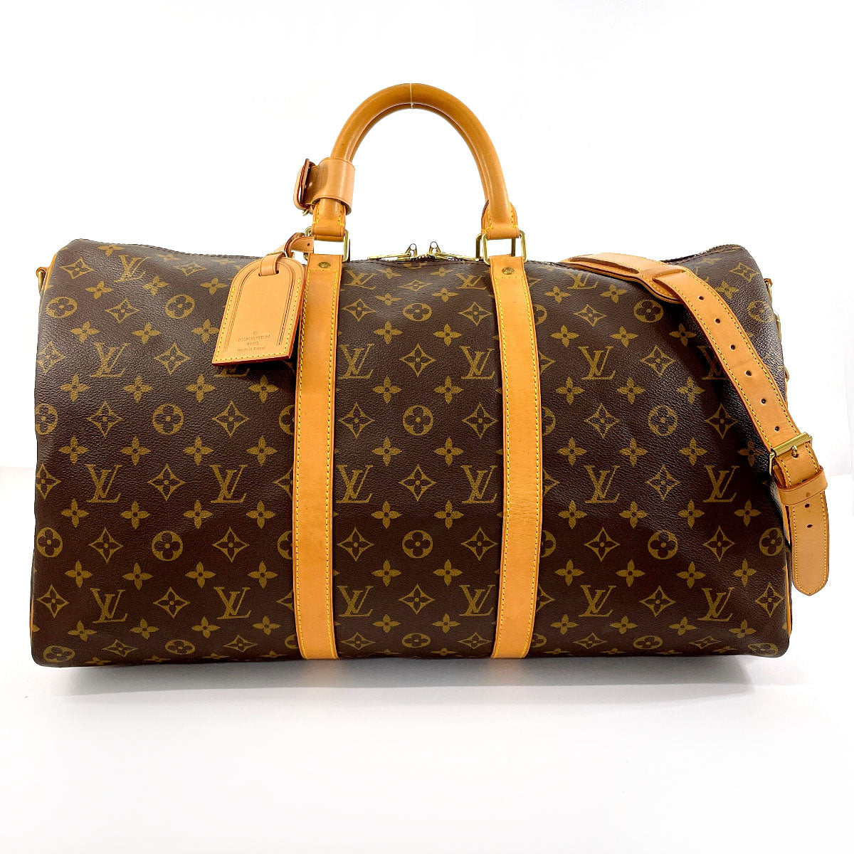 LOUIS VUITTON Boston Duffel bag M41416 Monogram canvas, tanned leather Brown Keepall  bandouliere 50 unisex Used