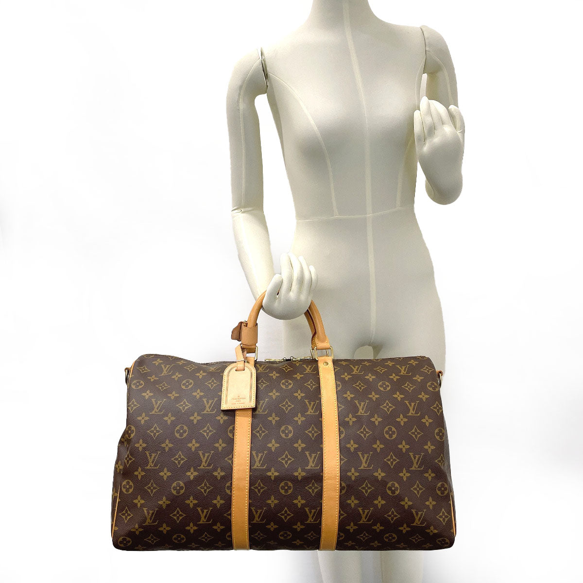 LOUIS VUITTON Boston Duffel bag M41416 Monogram canvas, tanned leather Brown Keepall  bandouliere 50 unisex Used