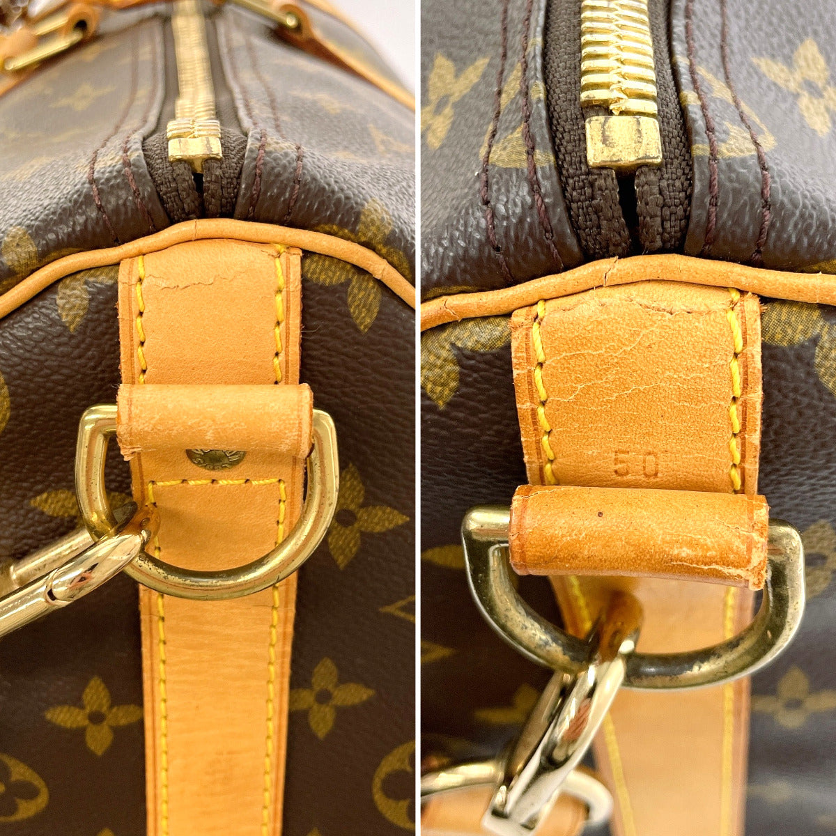 LOUIS VUITTON Boston Duffel bag M41416 Monogram canvas, tanned leather Brown Keepall  bandouliere 50 unisex Used