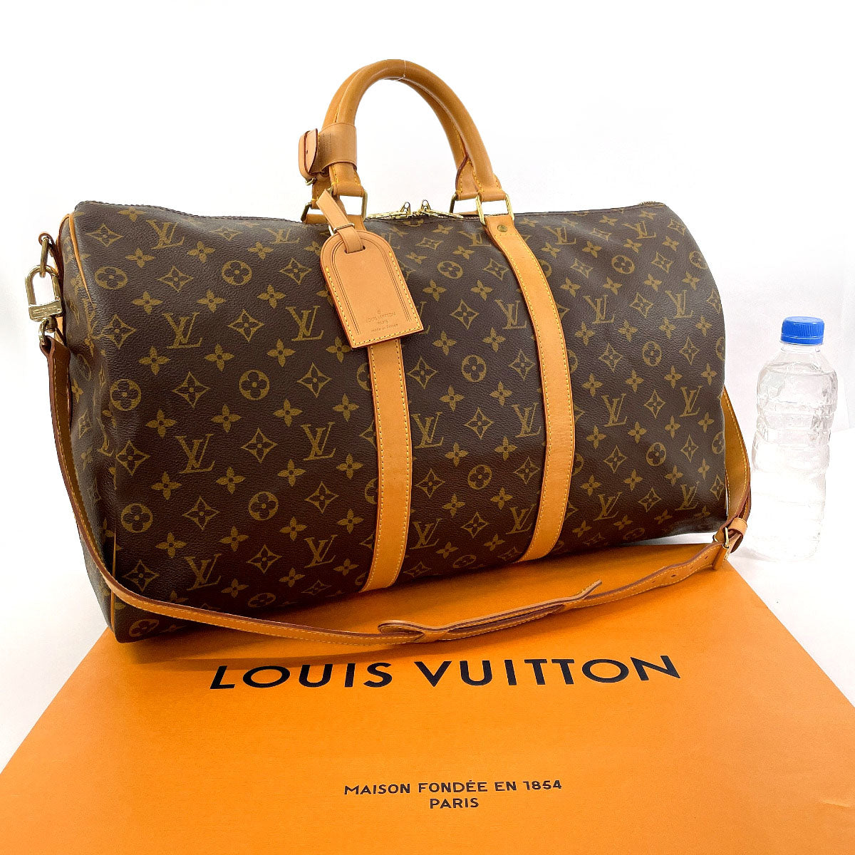 LOUIS VUITTON Boston Duffel bag M41416 Monogram canvas, tanned leather Brown Keepall  bandouliere 50 unisex Used