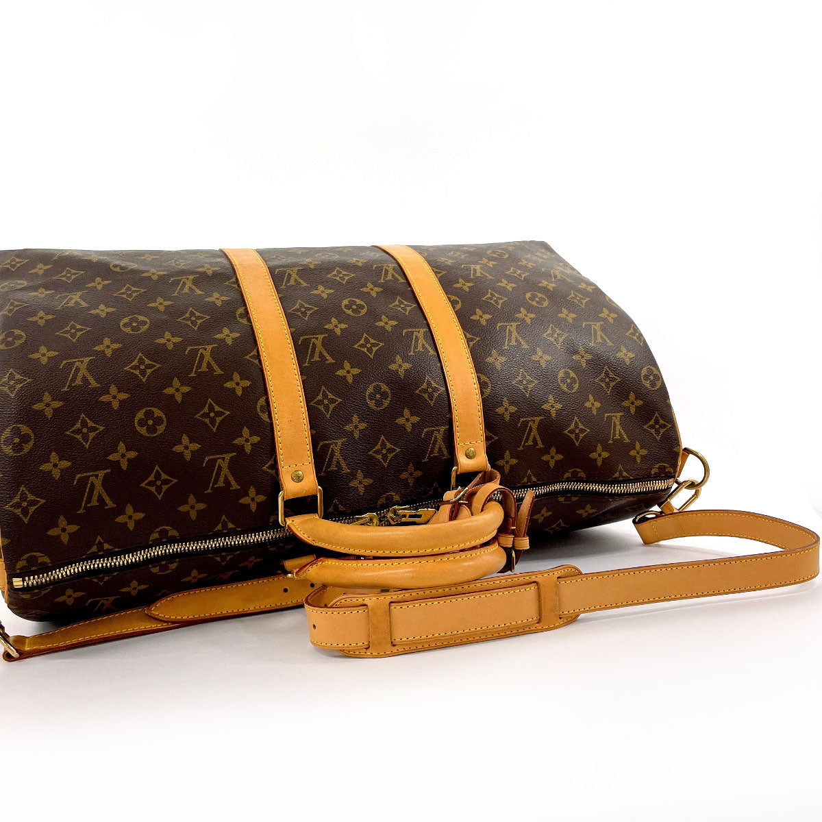 LOUIS VUITTON Boston Duffel bag M41416 Monogram canvas, tanned leather Brown Keepall  bandouliere 50 unisex Used