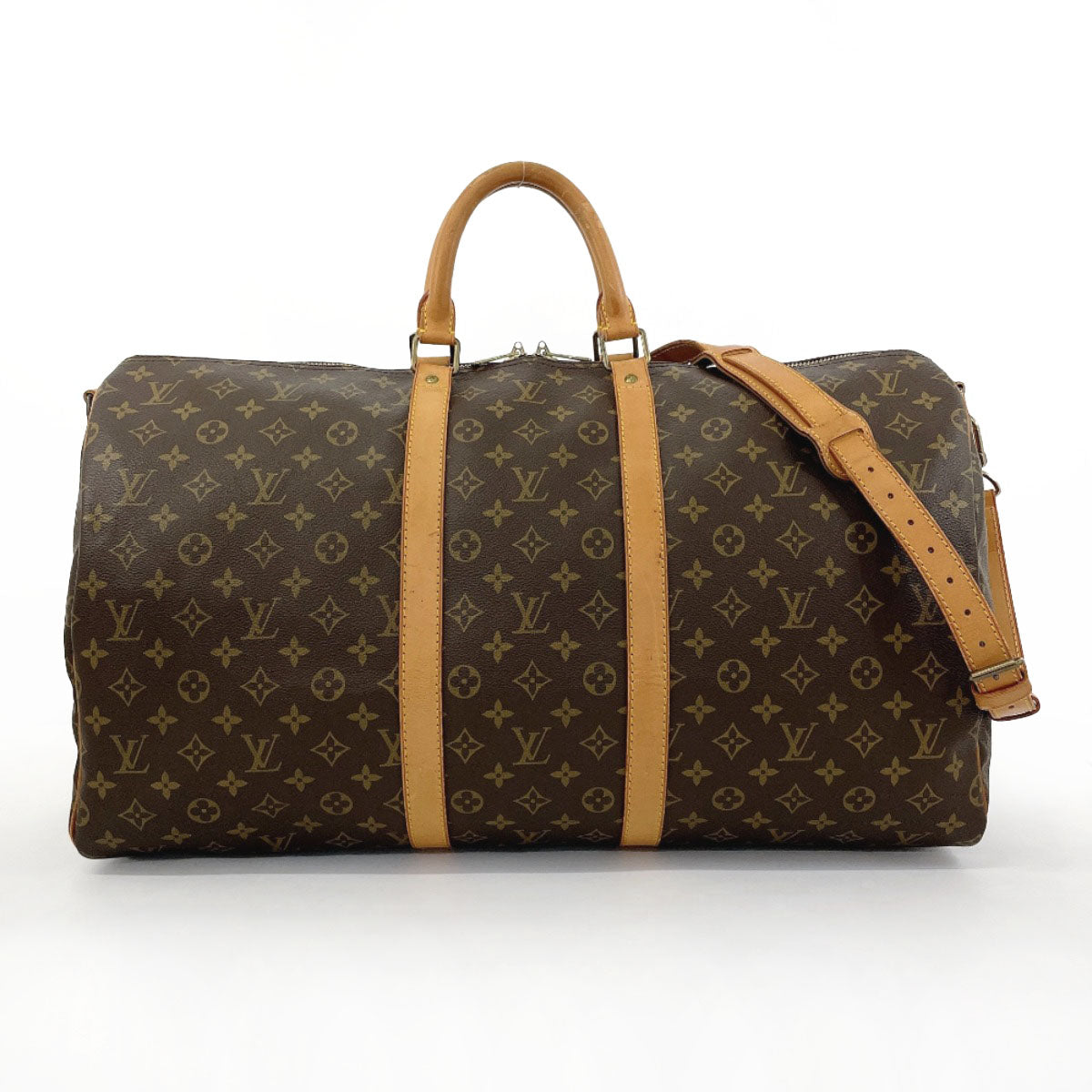 LOUIS VUITTON Boston Duffel bag M41414 Monogram canvas, tanned leather Brown Keepall  bandouliere 55