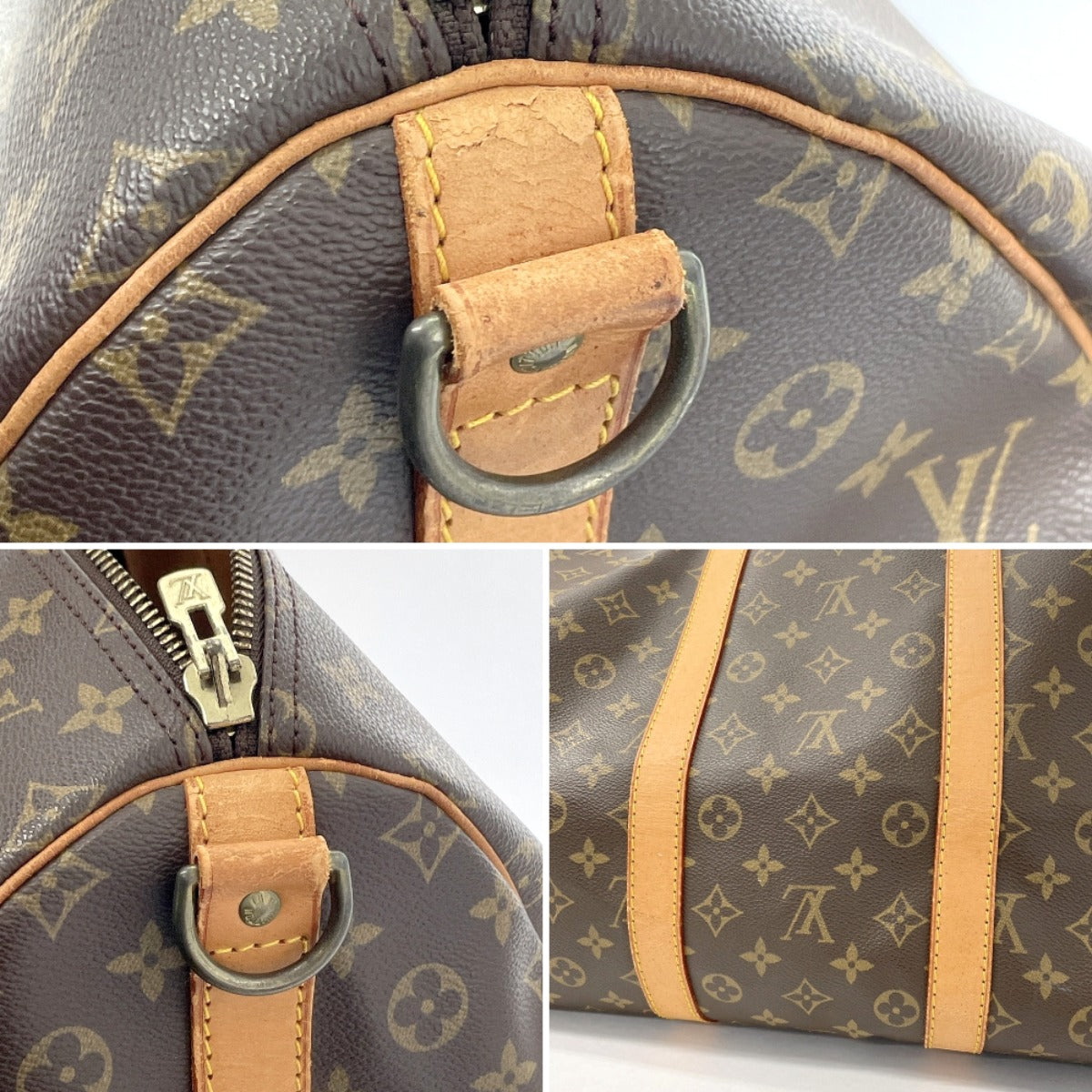 LOUIS VUITTON Boston Duffel bag M41414 Monogram canvas, tanned leather Brown Keepall  bandouliere 55