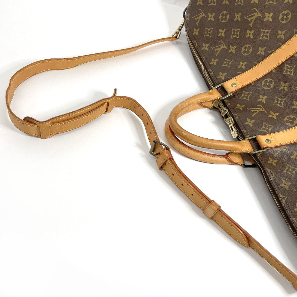 LOUIS VUITTON Boston Duffel bag M41414 Monogram canvas, tanned leather Brown Keepall  bandouliere 55