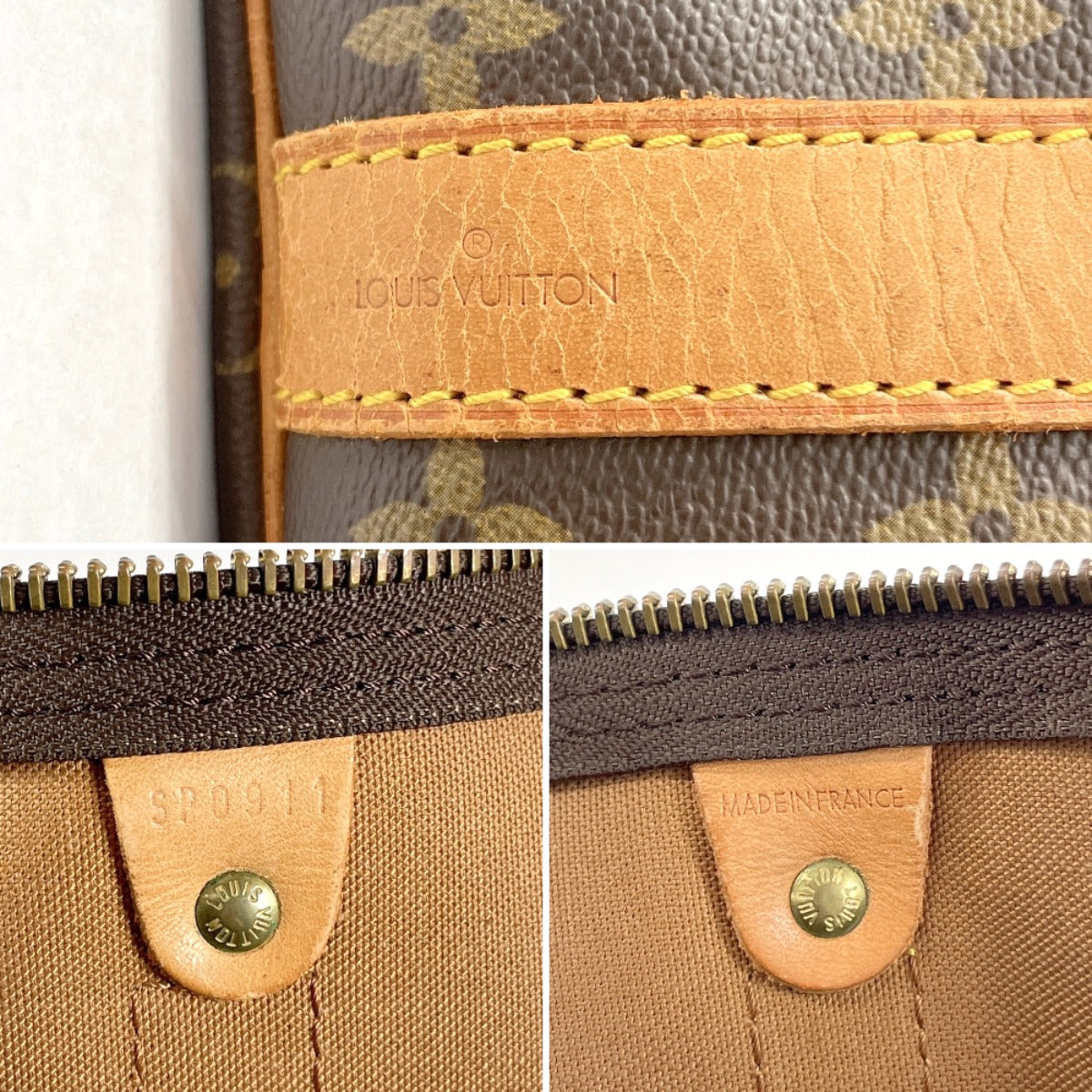 LOUIS VUITTON Boston Duffel bag M41414 Monogram canvas, tanned leather Brown Keepall  bandouliere 55