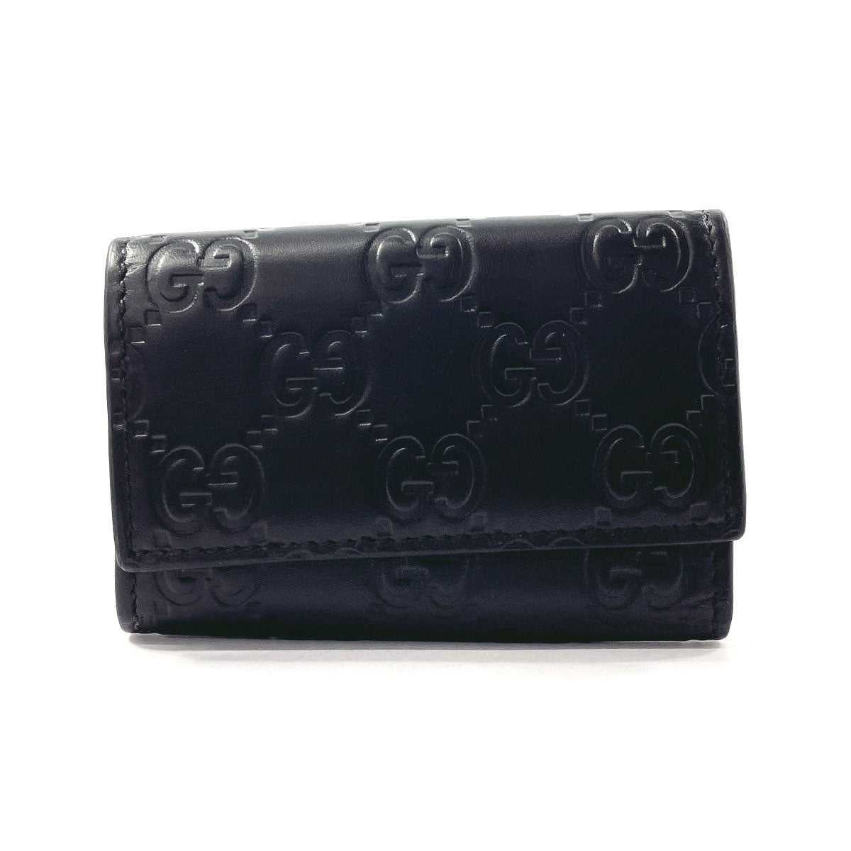 GUCCI Key case Key holder  138093 Sima leather black six hooks