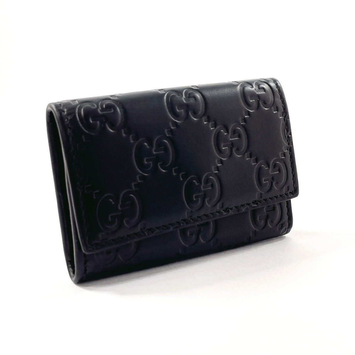 GUCCI Key case Key holder  138093 Sima leather black six hooks