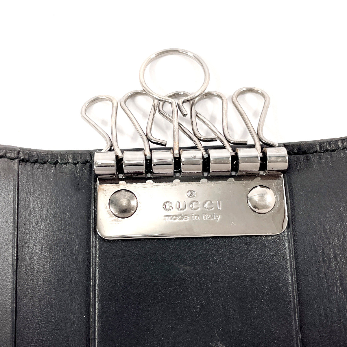GUCCI Key case Key holder  138093 Sima leather black six hooks
