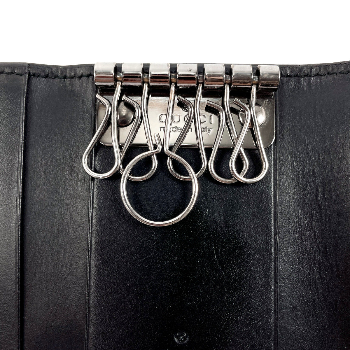 GUCCI Key case Key holder  138093 Sima leather black six hooks