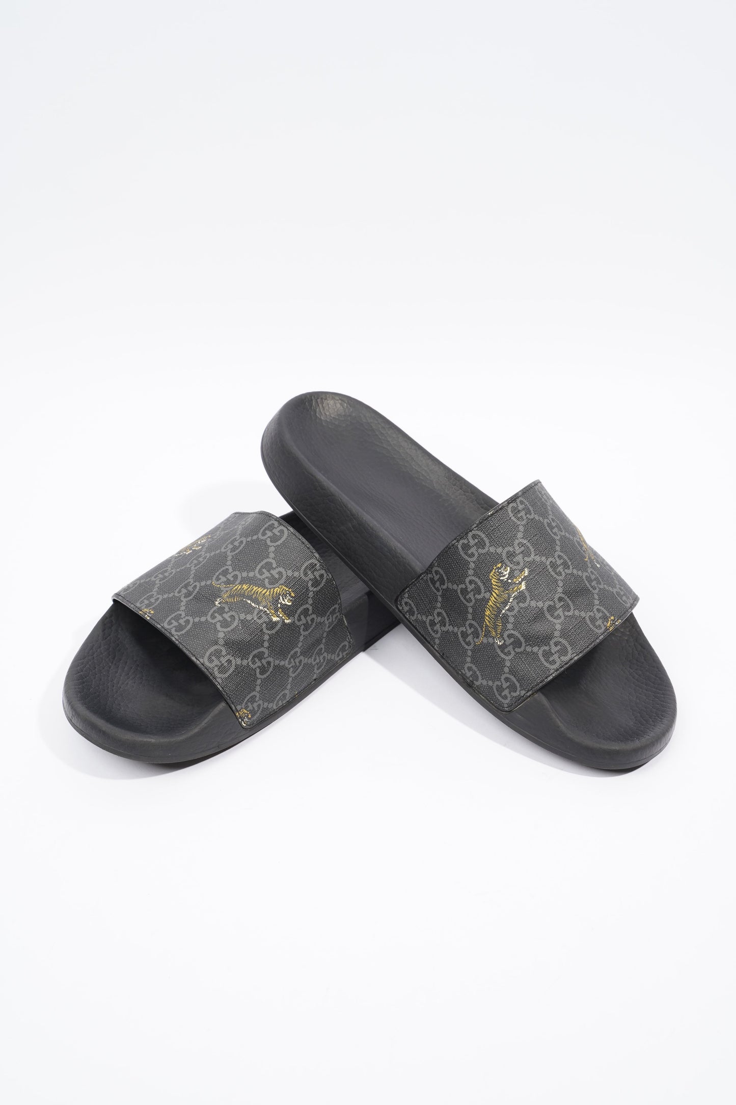 Gucci GG Supreme Monogram Tigers Black / Grey Monogram Canvas EU 44 UK 10