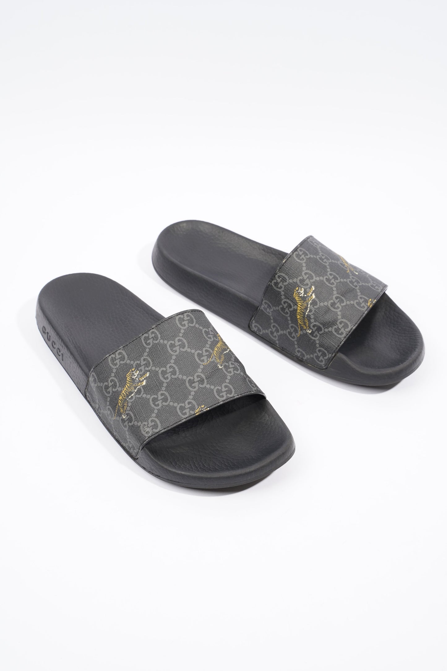 Gucci GG Supreme Monogram Tigers Black / Grey Monogram Canvas EU 44 UK 10