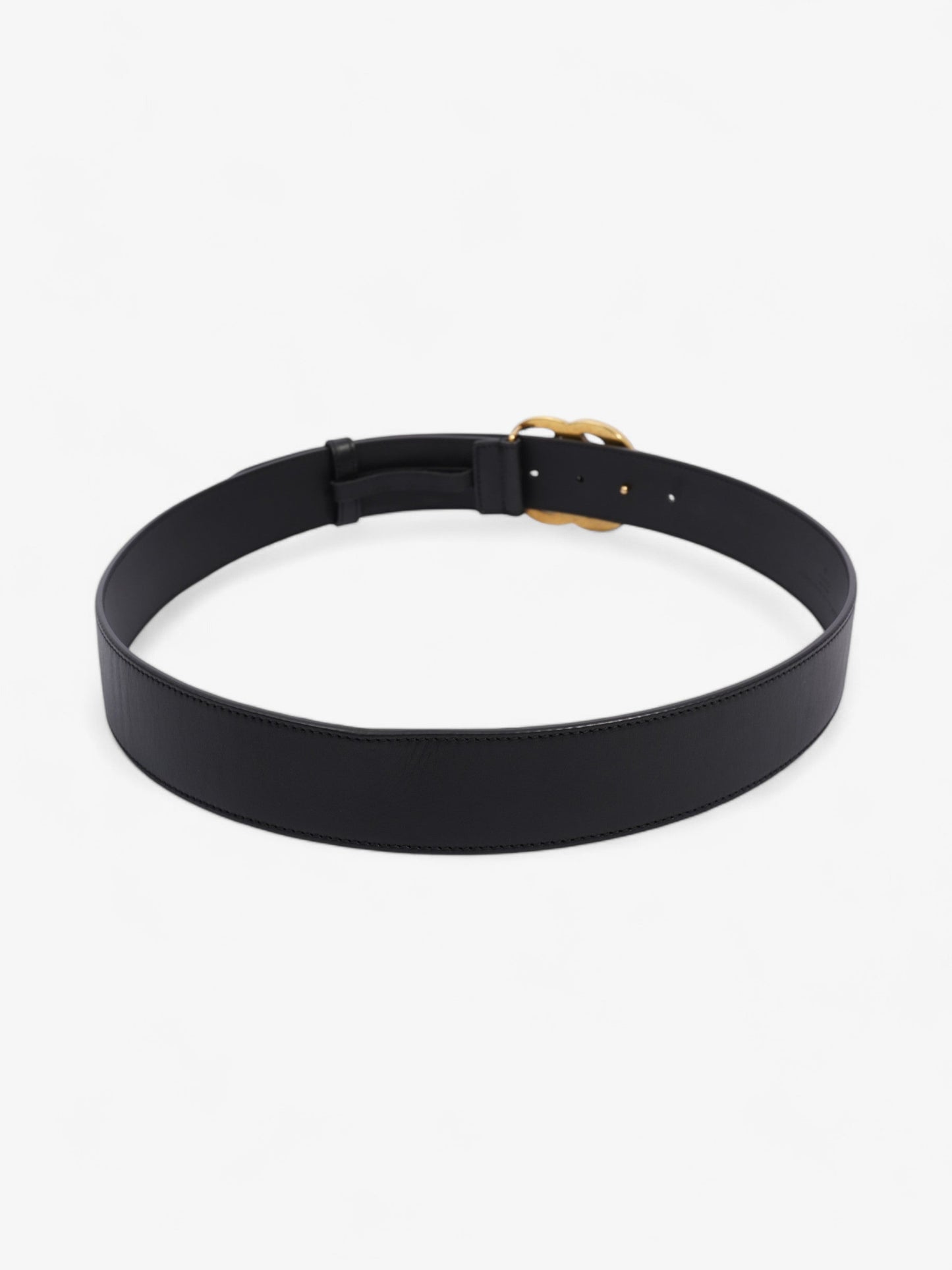 Gucci GG Marmont Wide Belt Black / Gold Leather 95cm / 38"