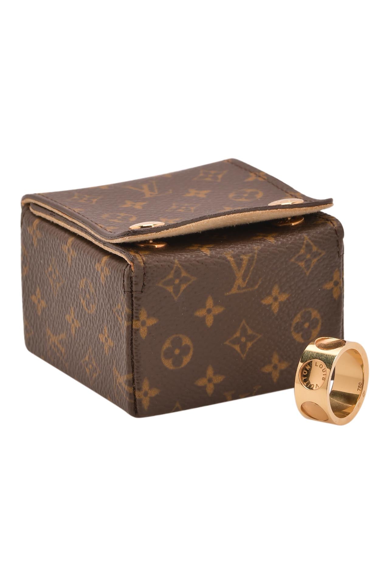 LOUIS VUITTON Empreinte 18K Yellow Gold Wide Band Ring