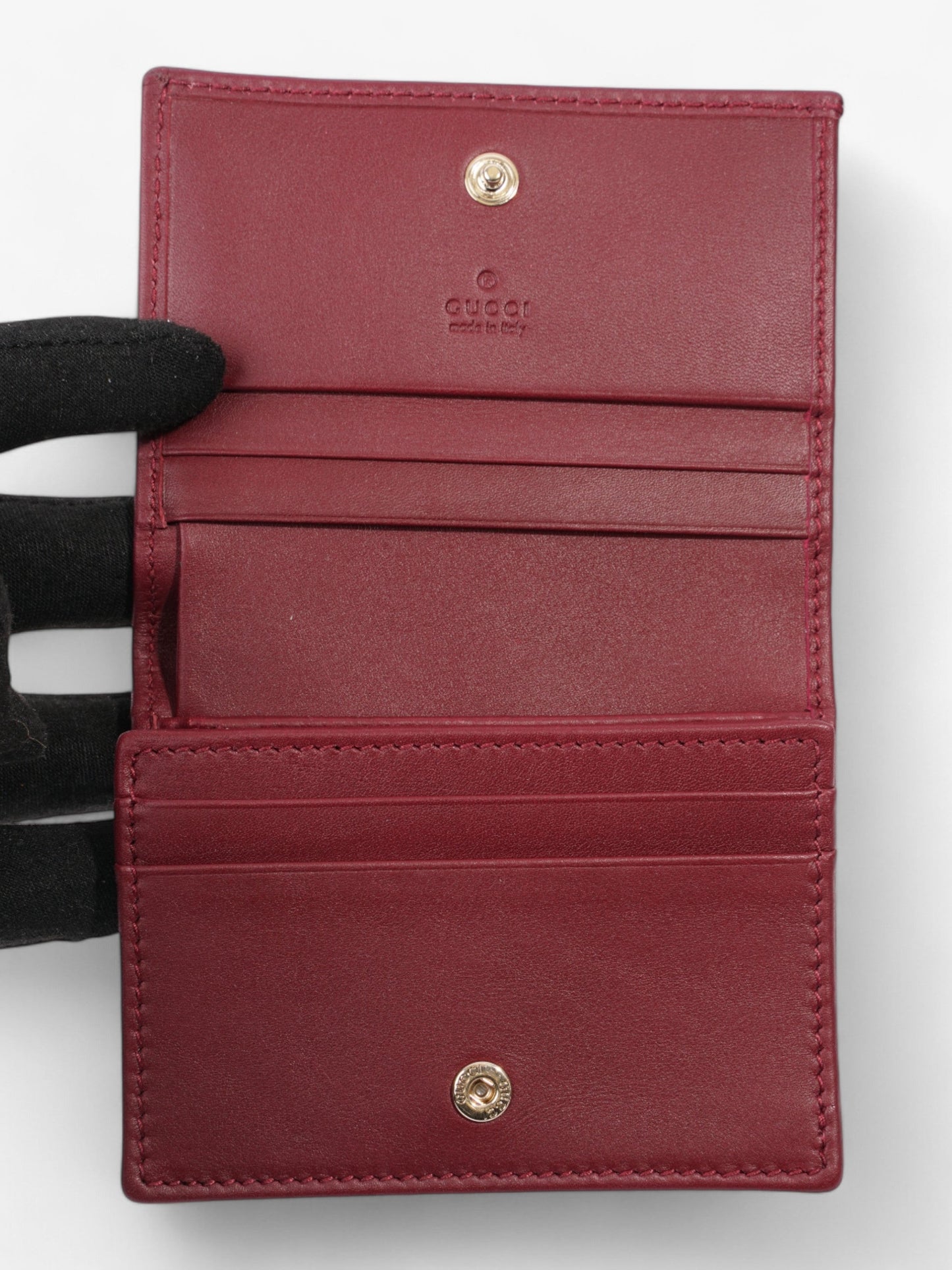 Gucci Horsebit 1955 Wallet GG Supreme / Maroon / Light Gold Canvas
