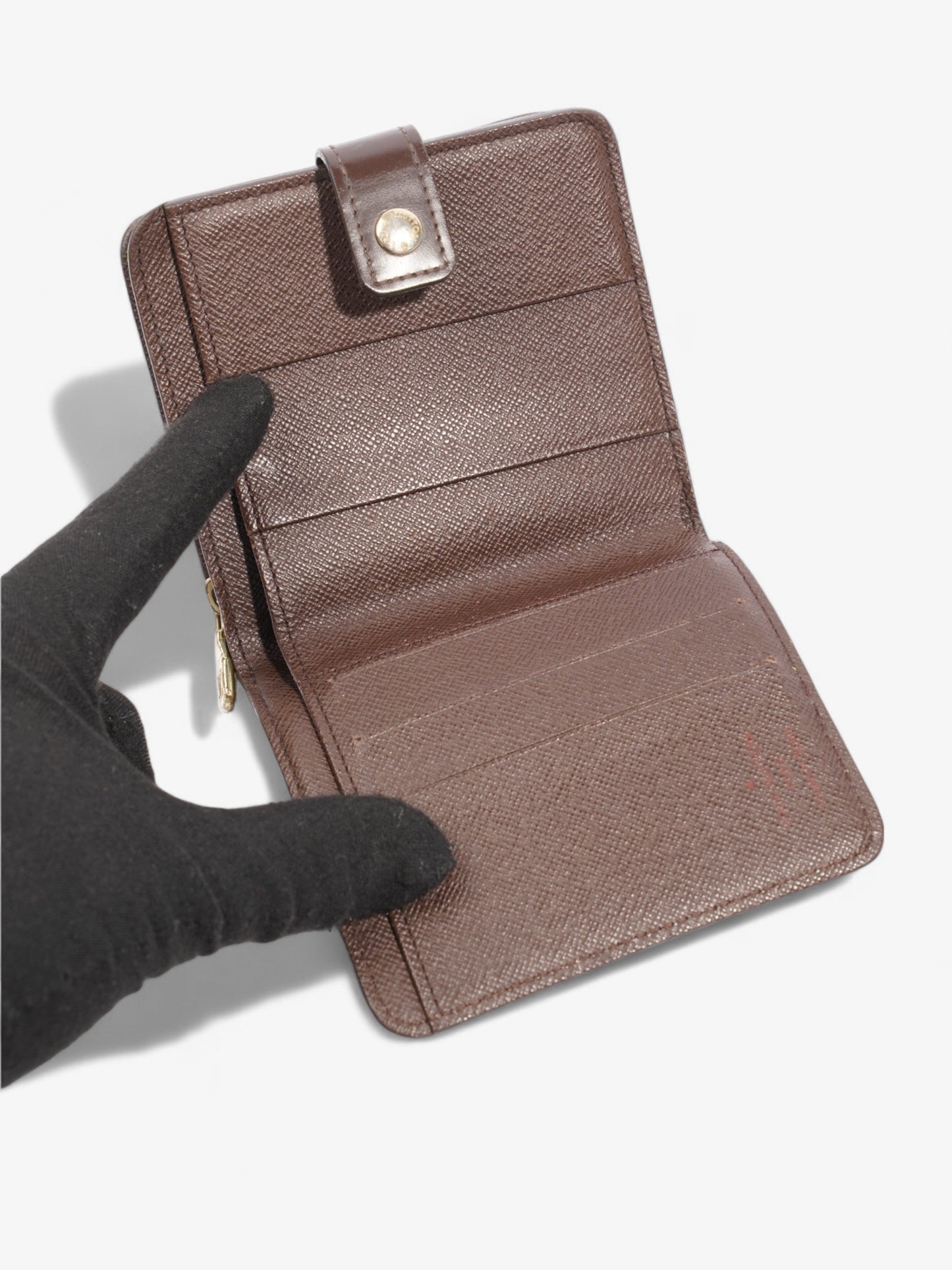 Louis Vuitton Compact Zip Wallet Damier Ebene Coated Canvas
