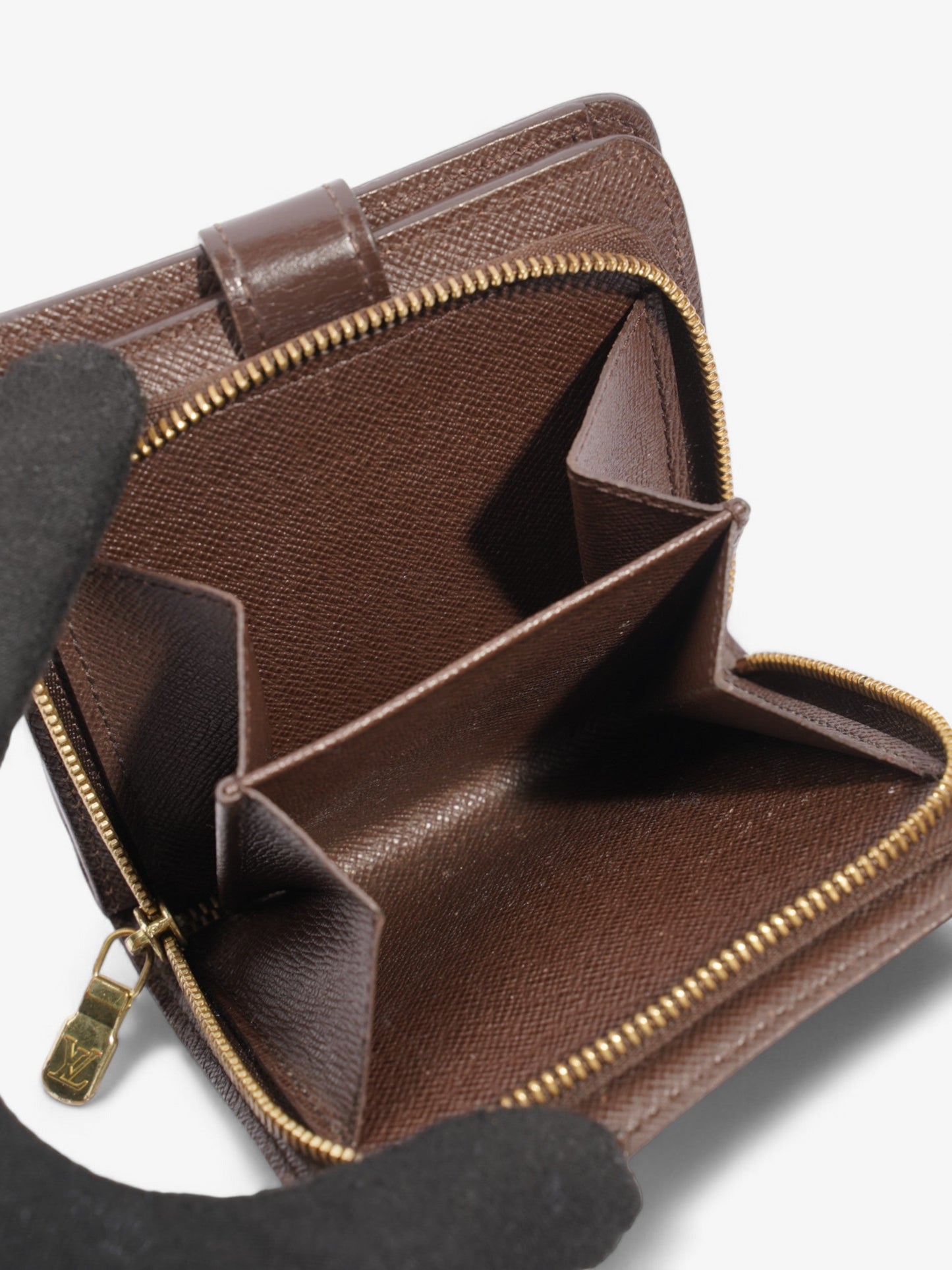 Louis Vuitton Compact Zip Wallet Damier Ebene Coated Canvas