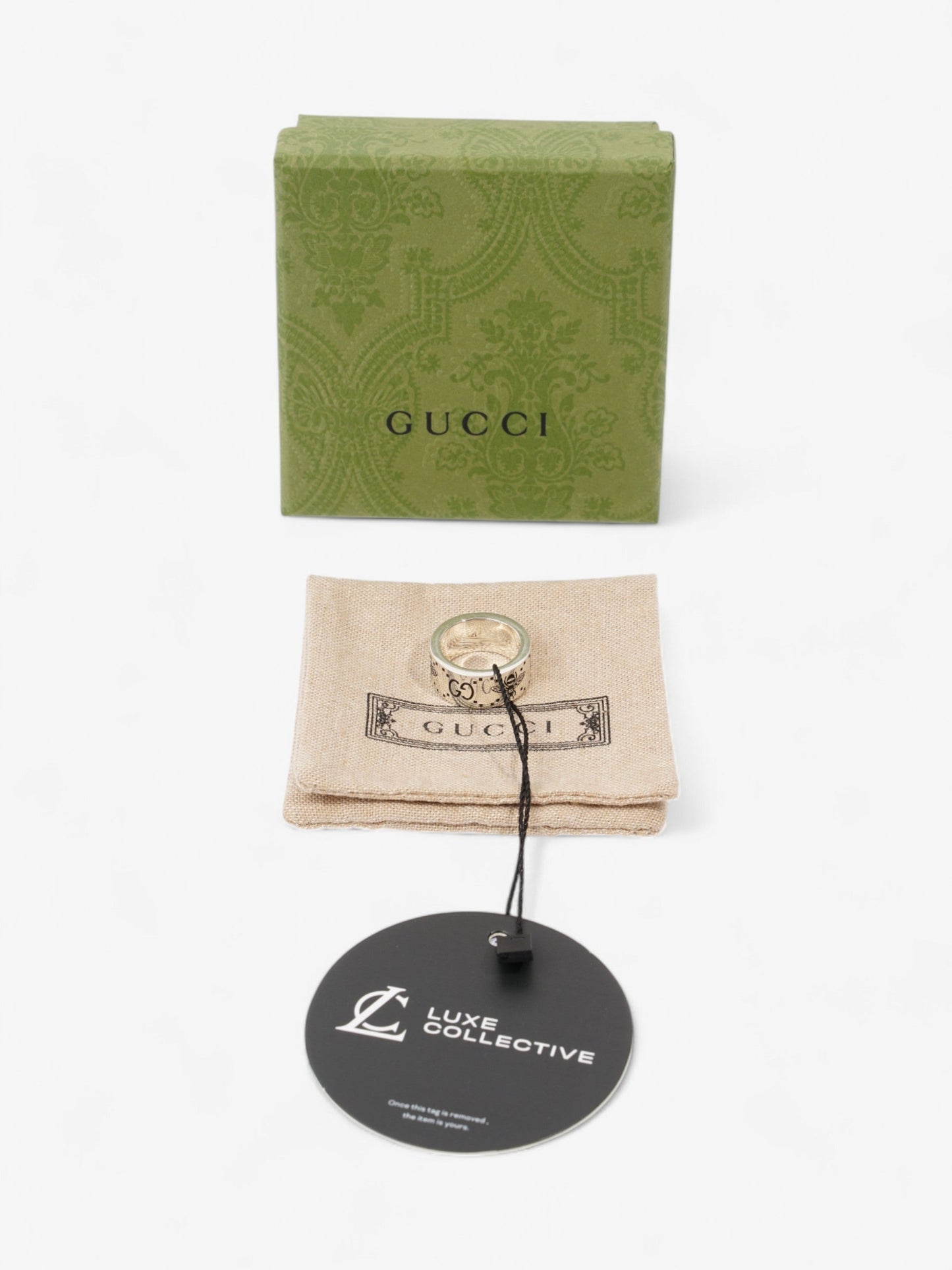 Gucci GG Signature Bee Ring Silver Silver Sterling 12 (52mm)