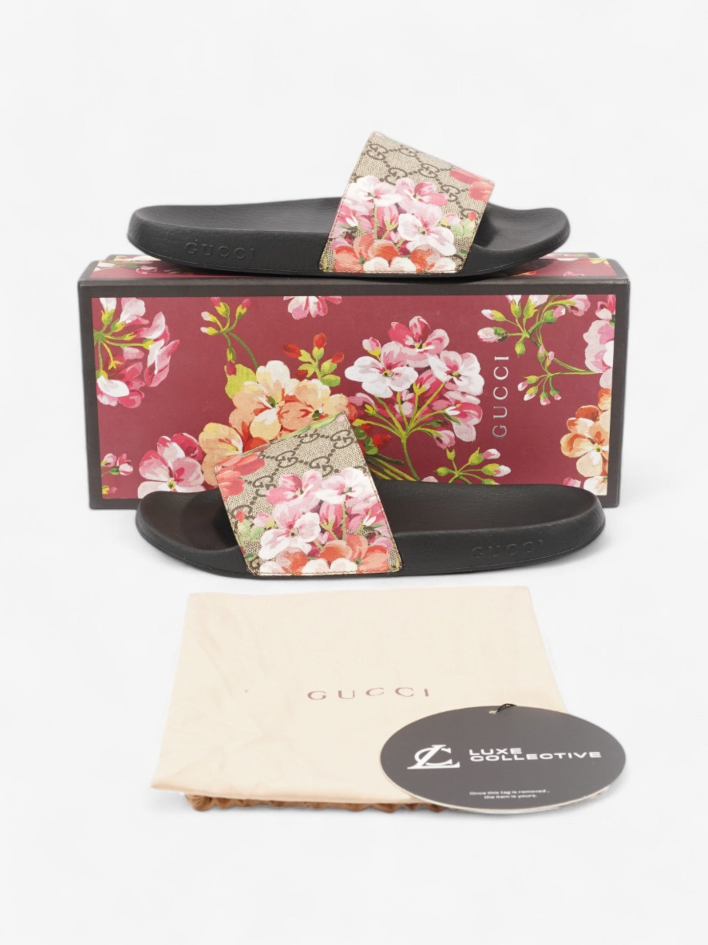 Gucci GG Floral Sliders Beige  / Floral Canvas EU 40 UK 7