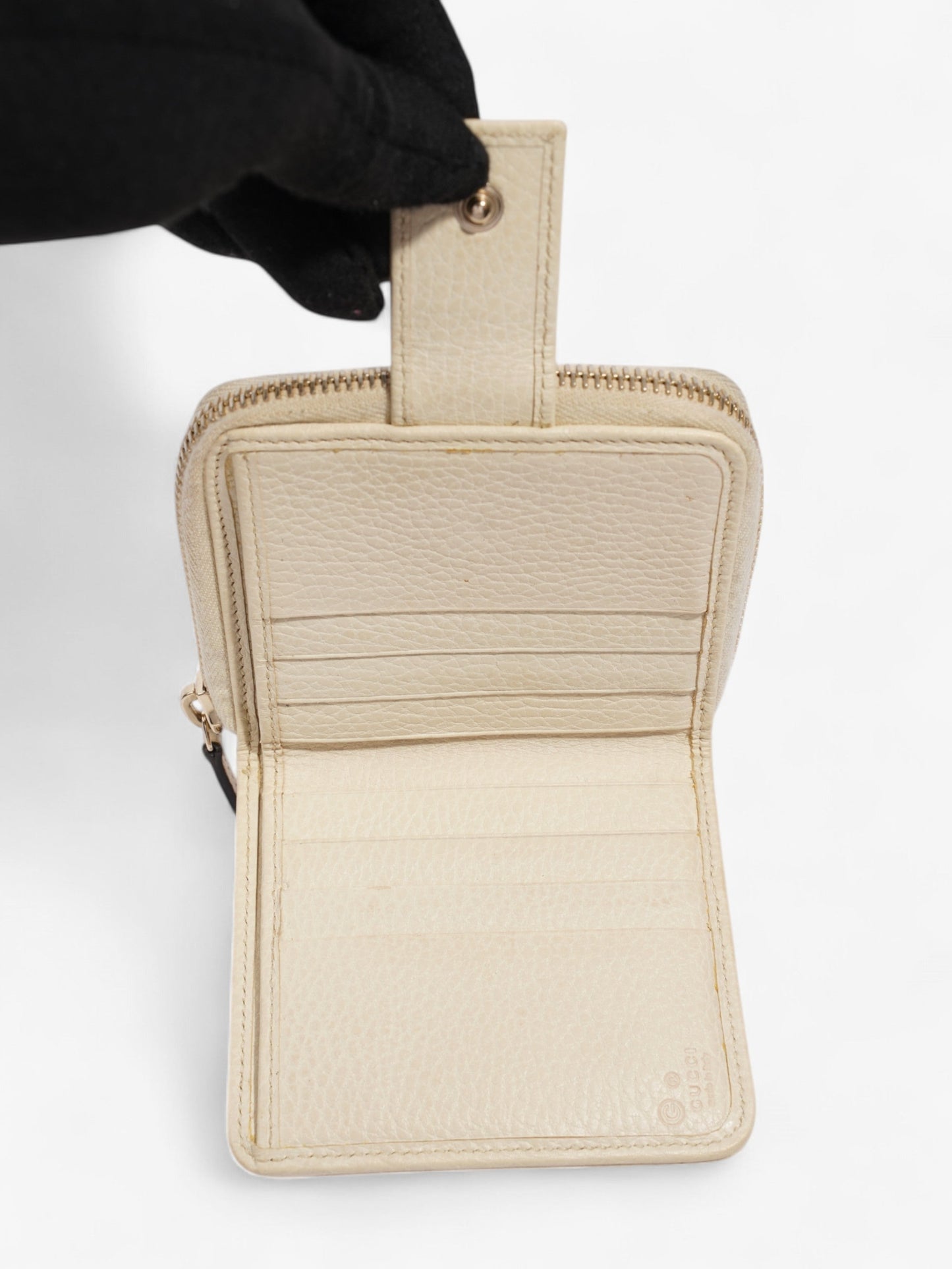 Gucci GG Bi-Fold Wallet Beige / White Canvas