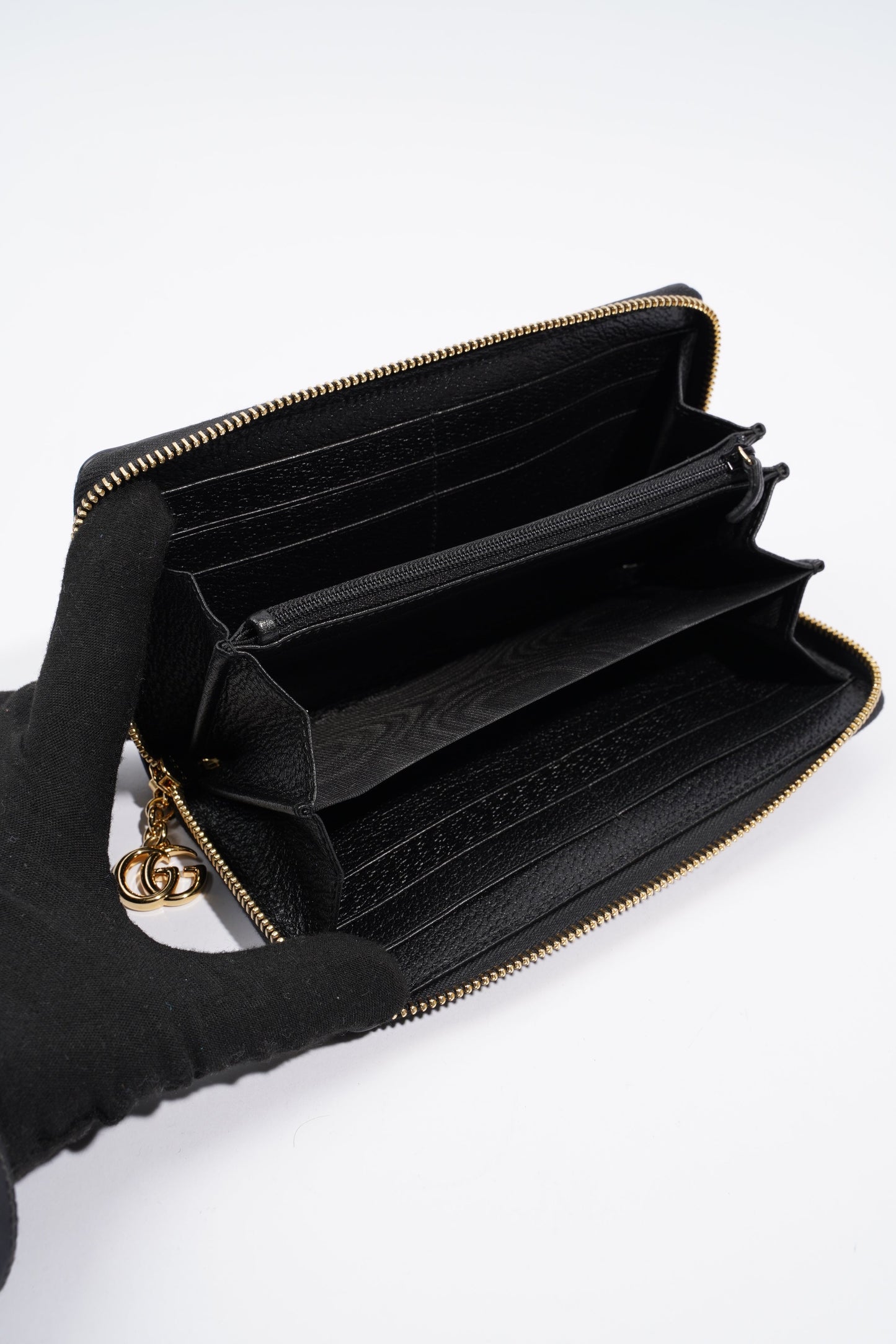 Gucci Ophidia Web Wallet Black / Red / Green Grained Leather