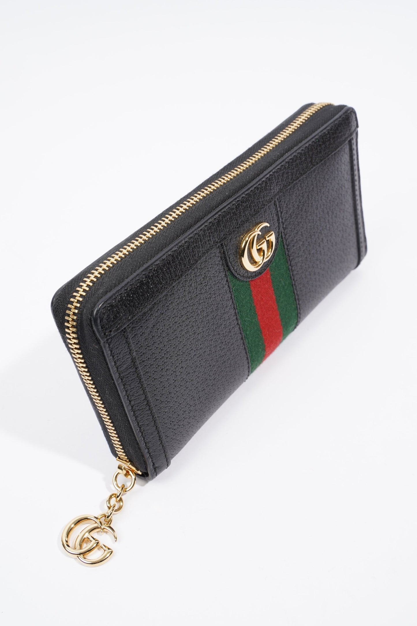 Gucci Ophidia Web Wallet Black / Red / Green Grained Leather
