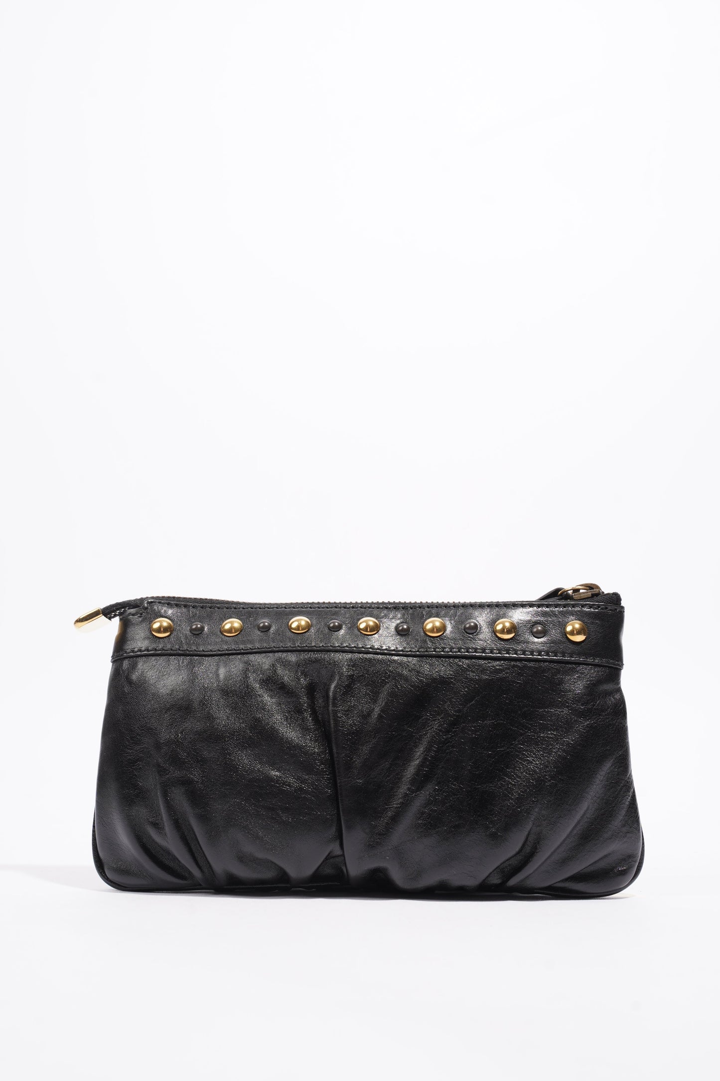 Gucci Heart Keychain Wristlet Black Leather