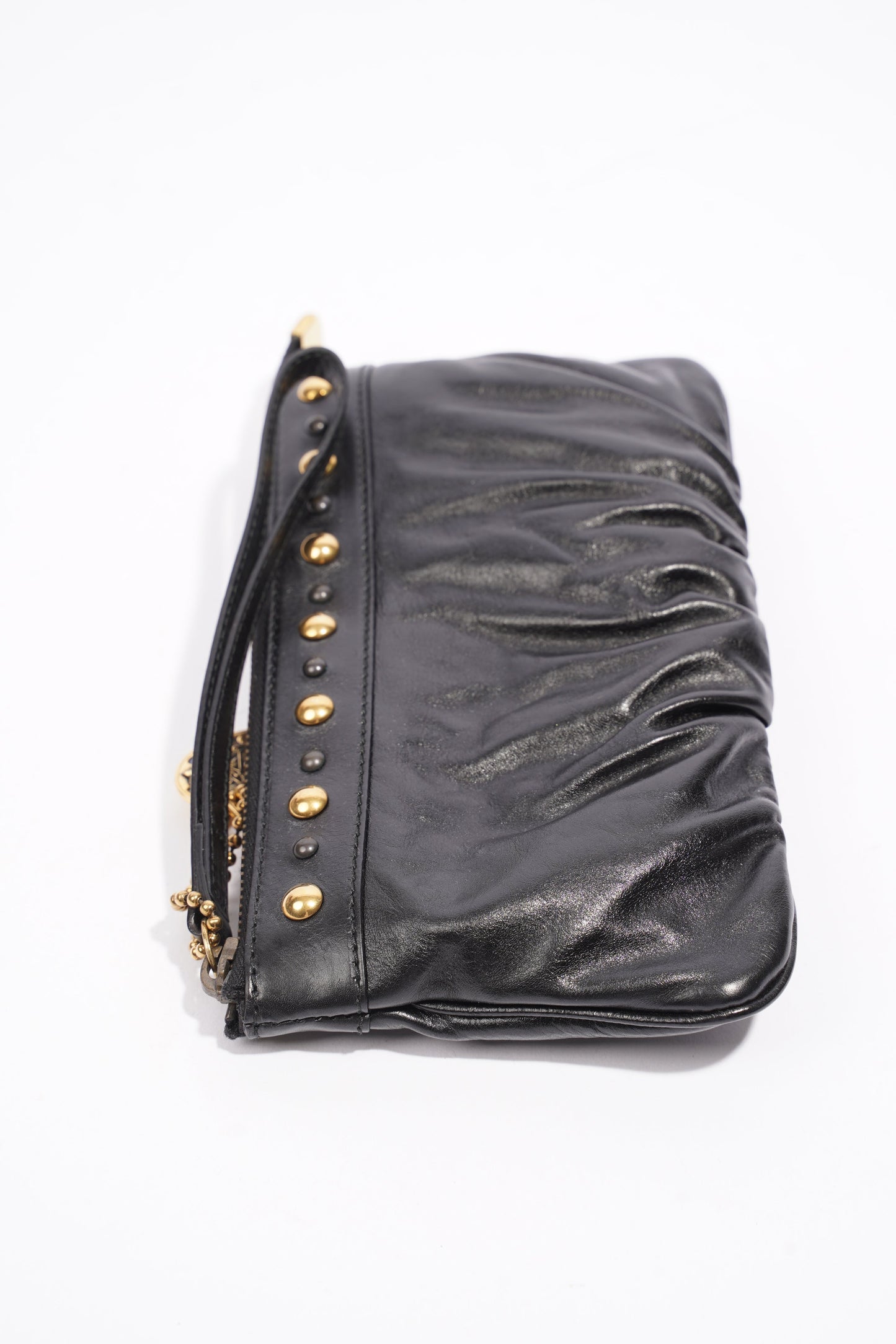 Gucci Heart Keychain Wristlet Black Leather