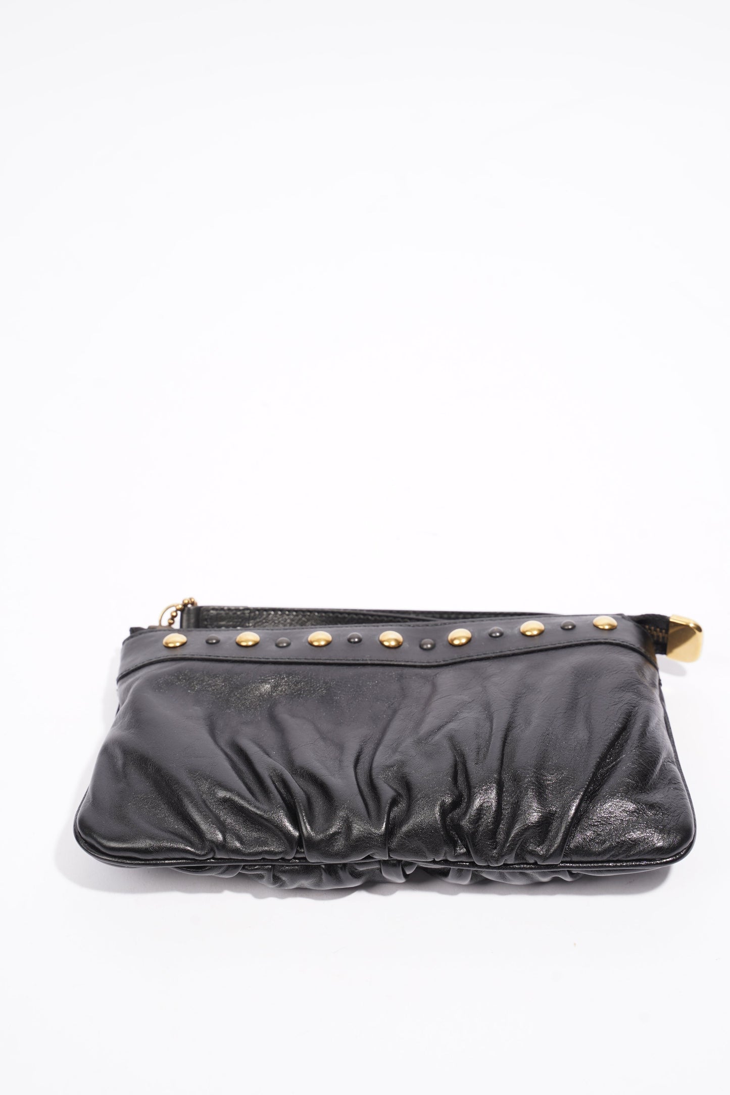 Gucci Heart Keychain Wristlet Black Leather